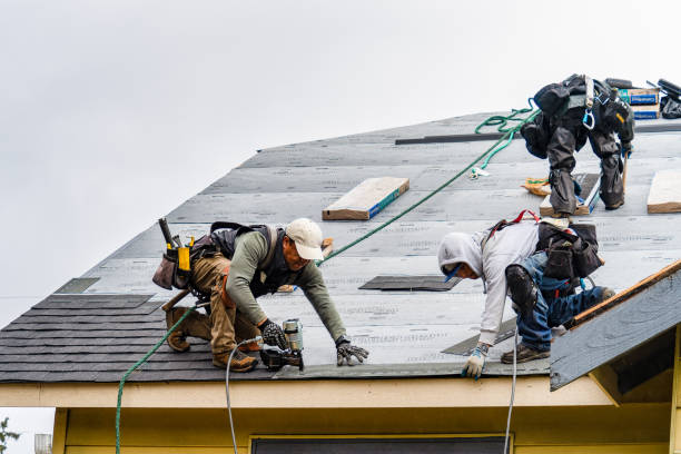 Professional Roof Replacement technician working in Baldwin, ND